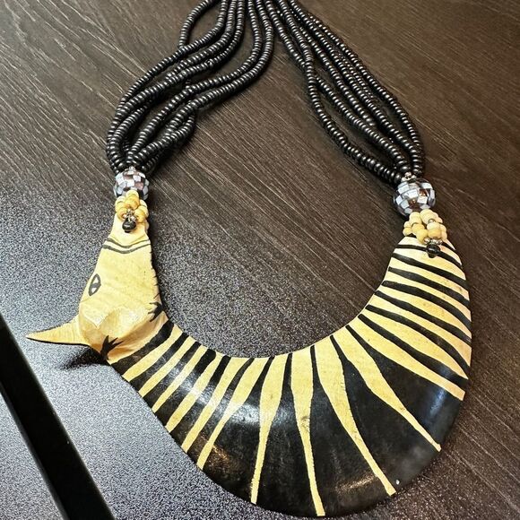 Statement zebra bib-style necklace and two sets of earrings bundle!! - Picture 8 of 16